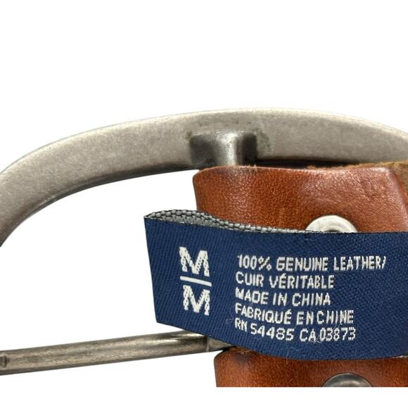 American Eagle Unisex Leather Braided Belt Medium Adjustable Brown 70s Boho - Picture 9 of 9